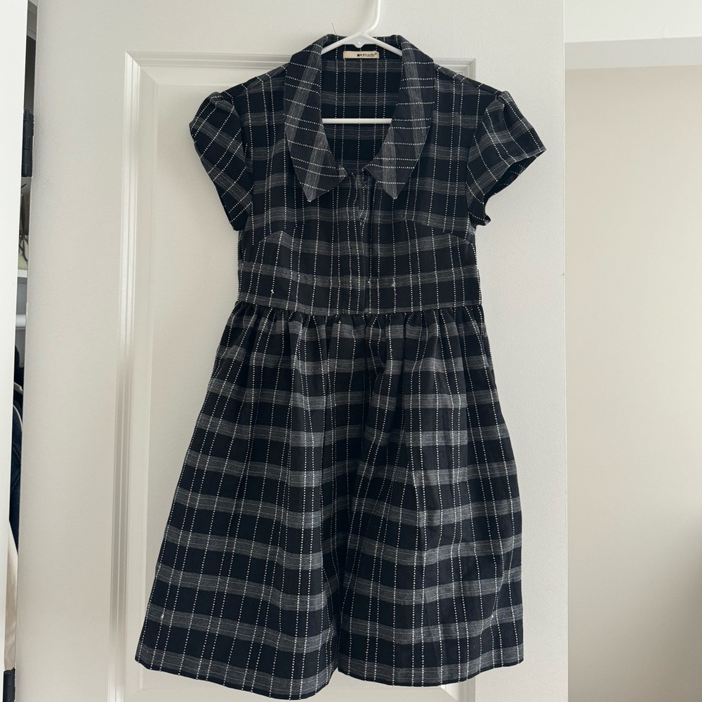 Plaid collared dress